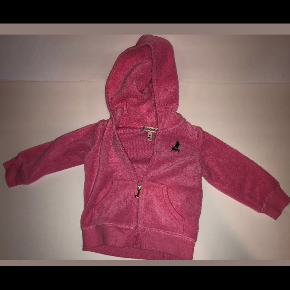 Juicy Couture size 12M pink terry cloth hoodie